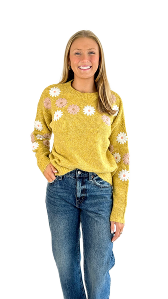 Entro Ochre Flower Sweater