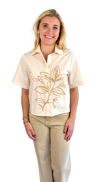 Current Air Laura Embroidered Top