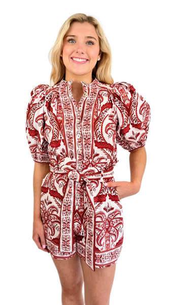 Farm Rio Tropical Cameo Romper