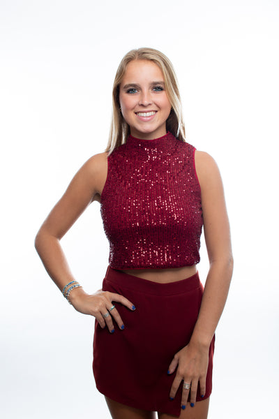 TCEC Crimson Sparkles Top