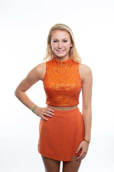 TCEC Orange Sparkles Top