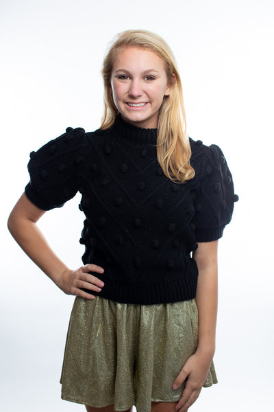 Endless Rose Black Pom Pom Sweater