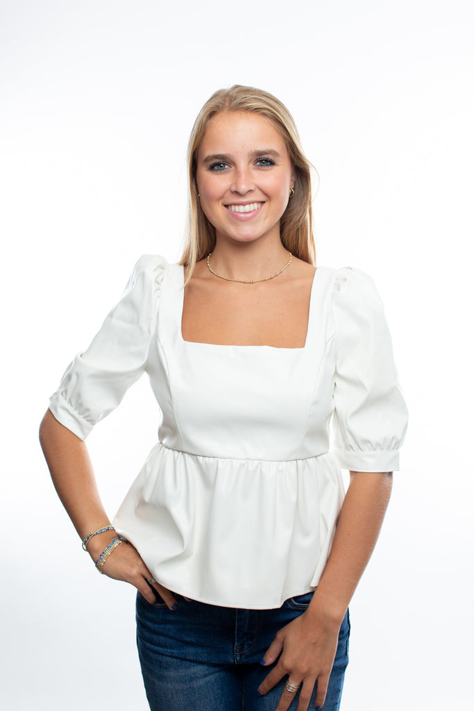 TCEC Dove Leather Top