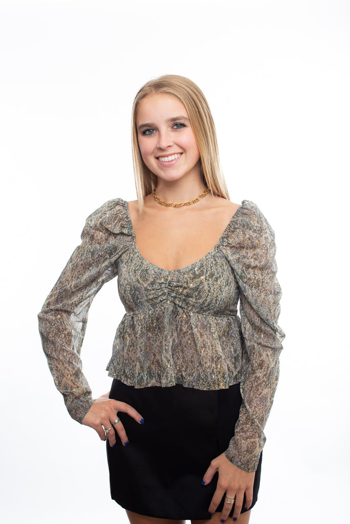 Meet Me in Santorini Olive Carly Top