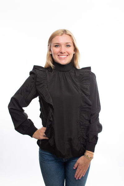 TCEC Black Jennifer Top
