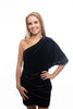 Do + Be Black Velvet Wrap Dress