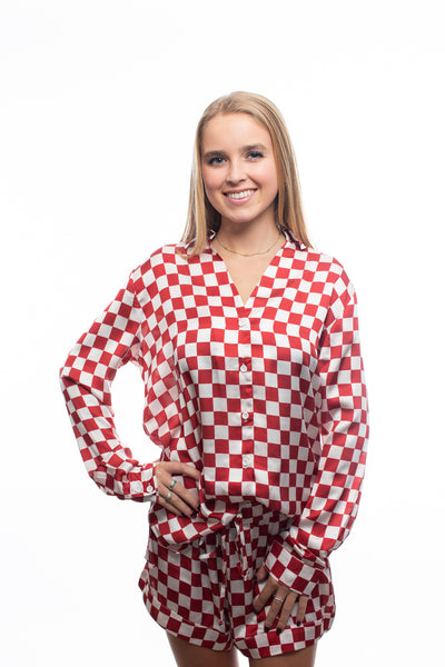 Show Me Your Mumu Red Checker PJ Set