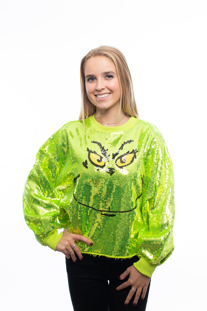 Queen of Sparkles Grinch Sweater