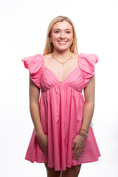 Meet Me in Santorini Pink Dolly Dress