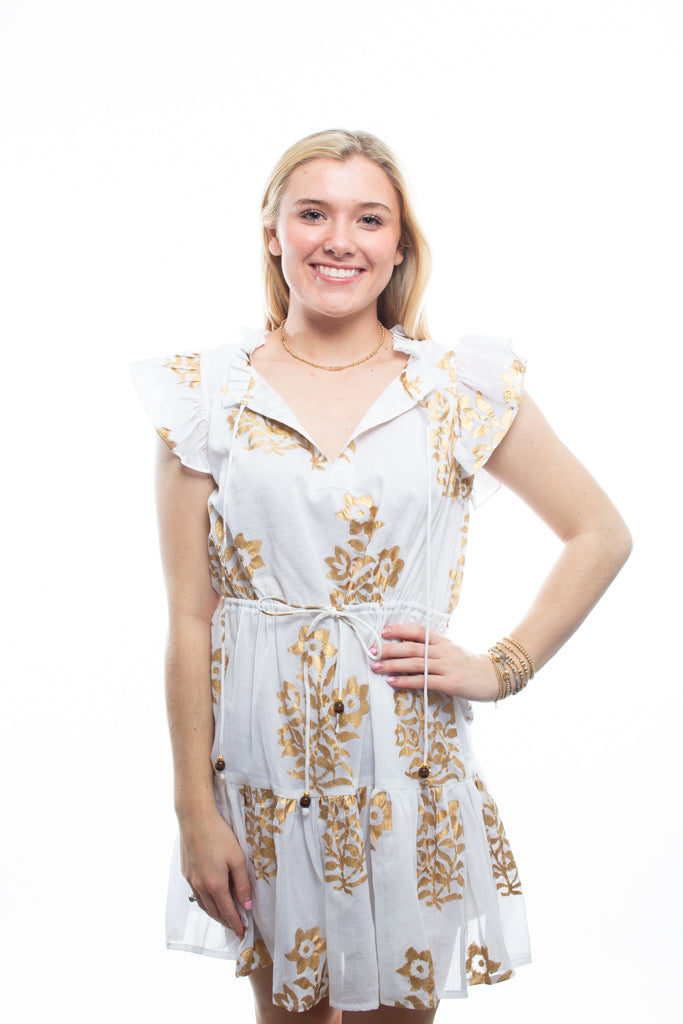 Oliphant Gold Cinched Dress