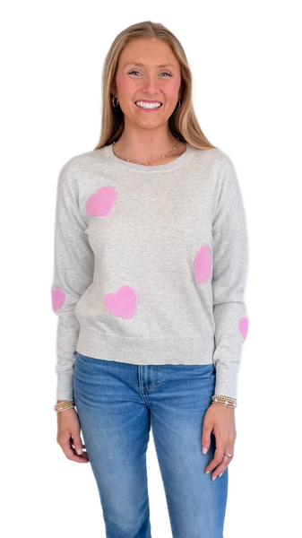 J Society Bubblegum Hearts Sweater