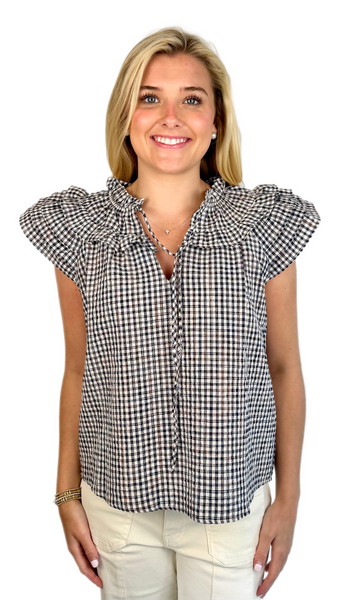 Meet Me in Santorini Sienna Plaid Top
