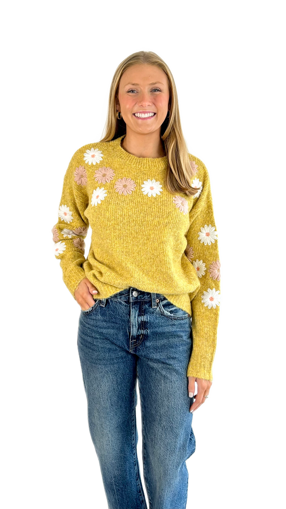 Entro Ochre Flower Sweater