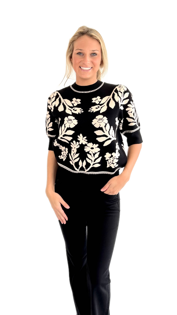 THML Floral Sweater Top