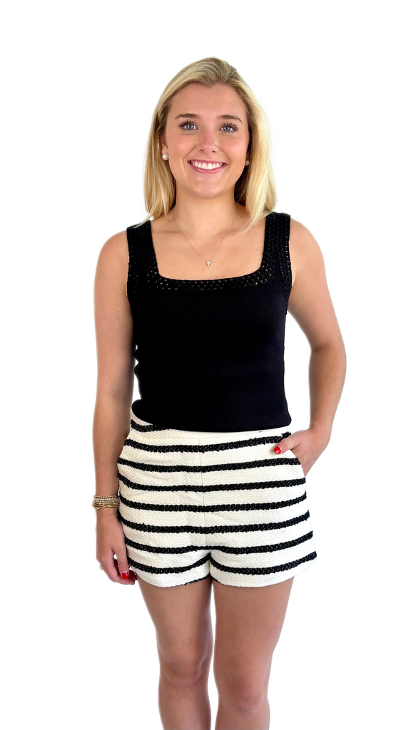 Endless Rose Stripe Tweed Shorts