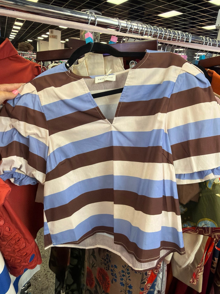 Becky VNeck Stripe Top