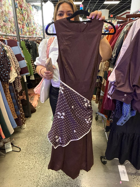 Bessie Brown Dress with Scarf