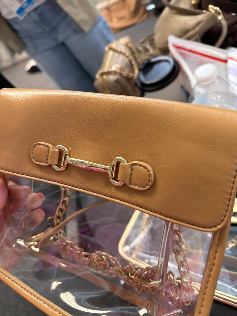 Clear Handbag in Beige