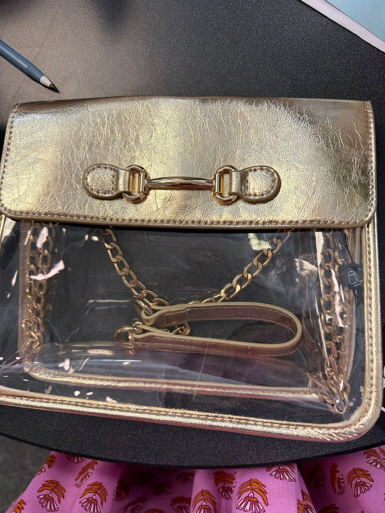 Clear Handbag Gold