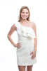 French Connection White Whisper Ruffle Dress
