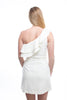 French Connection White Whisper Ruffle Dress